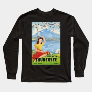 Frühling am Thunersee, Berner Oberland,Schweiz,Travel Poster Long Sleeve T-Shirt